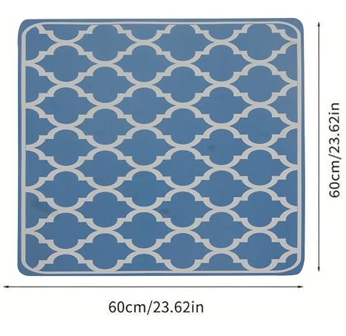Image of Homecloud Non-Slip Washing Machine Mat - Durable Waterproof Protective Cover for Washer & Dryer, Dust-Resistant Mat Ideal for Laundry Room & Kitchen Appliances (Blue)