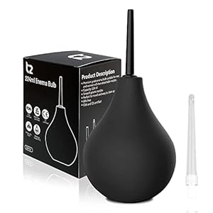 T2 Klysma Bolpompset 224 ml, Anaaldouche voor mannen en vrouwen, 2 x afneembare comfortabele slanke mondstukken (1 x zacht en 1 x hard) FDA CE-gecertificeerde medische set, instructie inbegrepen