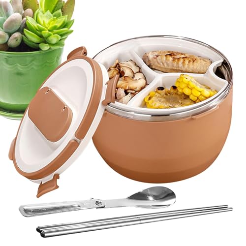 Lonchera térmica, contenedor de comida caliente para almuerzo, múltiples compartimentos, contenedor a prueba de fugas para almacenamiento de ensaladas, trabajo, escuela, estudiantes, camping, adultos