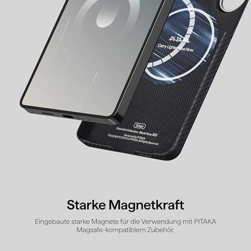pitaka Ultradünne Hülle für Galaxy S26 Plus aus Aramidfaser Schwarz/Grau – Ansicht 6