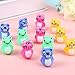 Toyvian Desktop Tumbler Decoration 24PCS Baby Tumbler Mini Animal Panda Baby Weeble Wobble Bear Tummy Time Rock Egg Shakers Montessori Balancing for