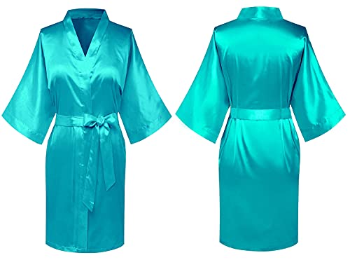 Image of Women's Pure Short Silky Robes Bridesmaid Bride Party Satin Robes Sleepwear