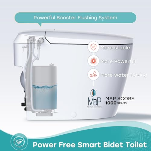 HOROW-Non-electric-Smart-Bidet-toilet-with-Dual-Bidet-Nozzles-Cleanse-Smart-Toilet-Built-in-Pump-for-Power-FlushMap-Flush-1000-Grams-ADA-Chair-Height-Toilets-with-Footkick-Flush HOROW Non electric Smart Bidet toilet with Dual Bidet Nozzles Cleanse Smart Toilet Built in Pump for Power FlushMap Flush 1000 Grams ADA Chair Height Toilets with Footkick Flush