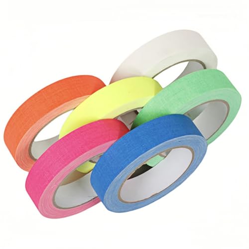 Image of Neon Gaffer Cloth Tape - 6 Colors, UV Blacklight Glow Party Supplies in The Dark Neon Fluorescent Tape, Luminous Reflective Tape for Neon Party Decorations (0.6 inch x 16.5')