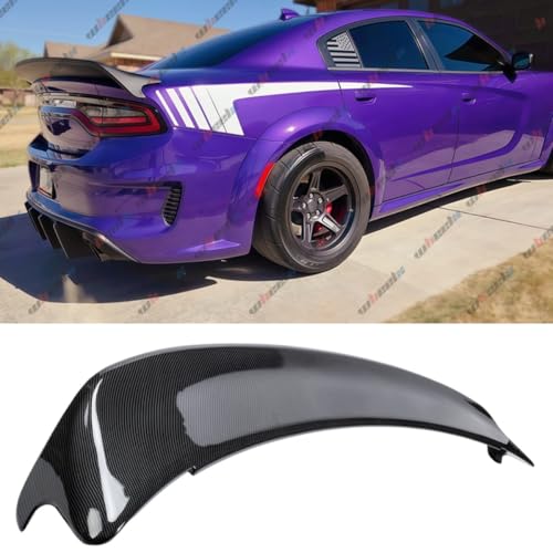 20152023 Compatible with Dodge Charger Rear Trunk Spoiler Redeye Style Carbon Fiber Pattern ABS WheelX