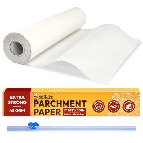 katbite Backpapier Rolle 38cm x 64m, Antihaft Pergament Papier (38 cm Breite - Rolle)