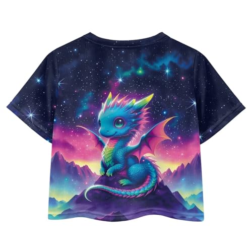 Image of Kids Crop Top Short Sleeve T-Shirts for Girls Size 5-14