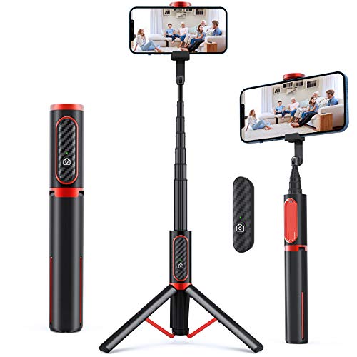 Andoer Selfie Stick Tripod, 80CM Bluetooth Extendable 3 in 1 Aluminum Selfie Stick with Detachable Wireless Remote and Tripod Stand Compatible with iPhone, Samsung and Android Smartphone