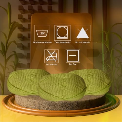 Image of VCR Olive Yellow Yarn, 100 Grams Hank, 190 Meters Length, Acrylic Ball for Crochet and Knitting, Soft Crosia Threads, Pack of 1 Yarn, Suitable for DIY Crafts