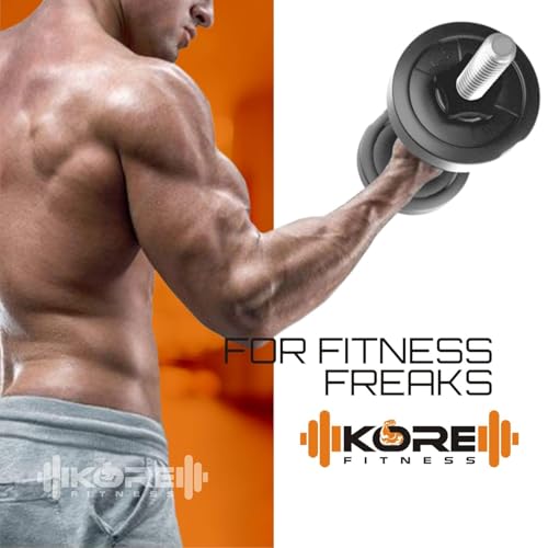 Image of Kore PVC 10 Kg Home Gym Set with One 3 Ft Straight Rod and One Pair Dumbbell Rods, Multicolour