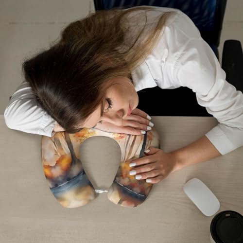 Almohada cuello en U de espuma viscoelástica lavable miniatura 6