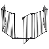 Uevmo ハースゲート 5面セット ドア付 おくだけ セーフティーゲート ストーブガード 階段 玄関 自由に組み合わせ