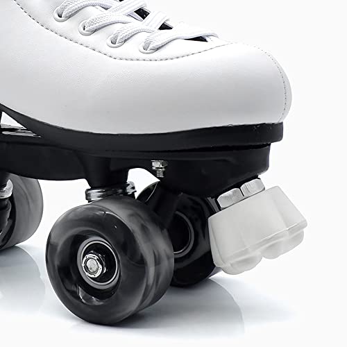 Mruabtiy 2 Pack Roller Skates Toe Stops Plugs Rubber Brake Block Stoppers 82A Pu Toe Stops Replacement Adjustable Skate Accessories (White) #TOP1