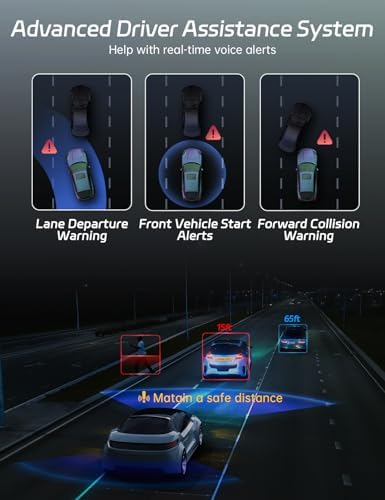 Pelsee P12 Pro Max 4K+2.5K Rear View Mirror Camera, 12" Mirror Dash Cam with 5G WiFi, Dash Cam Front and Rear with Starvis Night Vision, Smart Driving System ADAS, Included 64GB Card, Voice Control