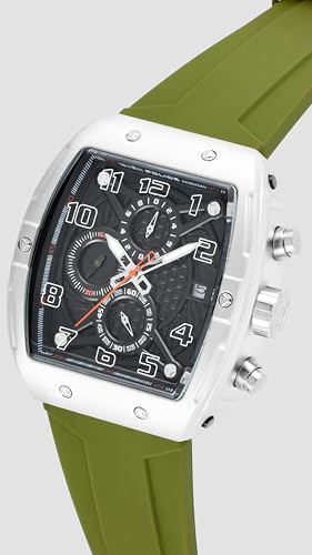 Image of Police Rock Rebel Quartz Grey Tonneau Dial Men's Watch | Silicone Strap Material | Watches for Men Analog - PLPEWGO0063104