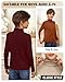 LessonZoo 3 Pack Boys Turtleneck Tops Kids Long Sleeve Shirts Turtle Neck Pullover Undershirt Youth Basic Layer Warm Tops(Beige, Caramel, Dark Red,9-10 Years)