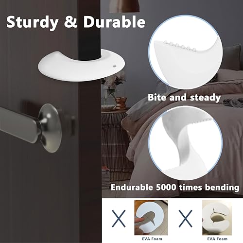Image of Neobay Door Pinch Guard and Door Slam Stopper, Durable Silicone Door Finger Pinch Guard, Prevents Slamming on Heavy Doors, Non-Toxic & Pet Friendly, White, 2 Packs