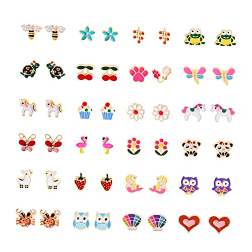 Clips Oreilles Pour Filles : Lot De 24 Paires En Alliage Sans Perçage
