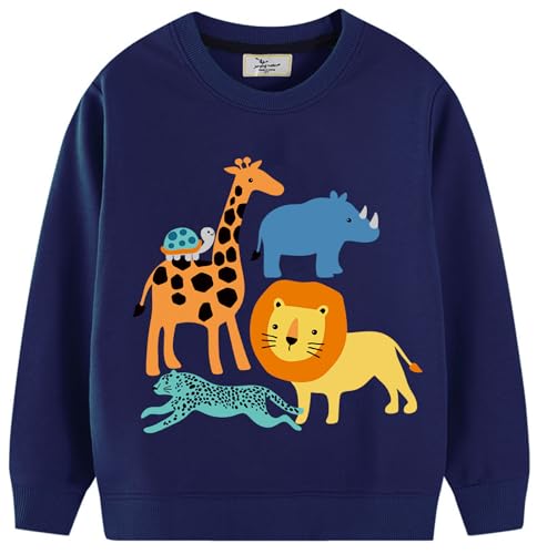 Image of XJUERAA Girls Boys Jumper Sweatshirt Dinosaur Butterfly Animal World Kids Unisex Tops Little Baby Long Sleeve Cotton Polyester Jumpers Outfits Casual Crewneck Autumn‌ Winter Clothes Age 1-7 Years