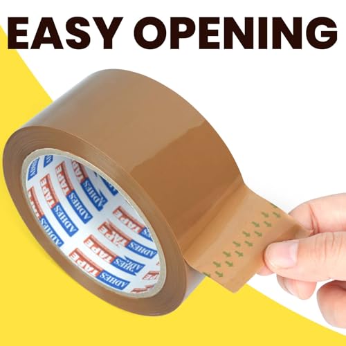 Image of ADHES Brown Packing Tape with Dispenser, 1.88 Inch x 55 Yards | 36 Rolls Heavy Duty Shipping Tape for Moving Boxes, Packaging and Storage, Strong Adhesive