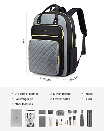 Image of LOVEVOOK Laptop Backpack, High-Strength Tear-Resistant and Waterproof Oxford Cloth, 1.9 lbs, 30L Capacity, 17-Inch Laptop Compatible, Ergonomic Shoulder Straps, 18 Pockets