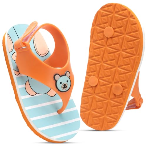 Image of Duosoft Kids Flip Flop Sandals with Bear Motif, Slippers for Baby Girl and Baby Boy, Indoor and Outdoor Slipper for Kids with Strap (K-402)