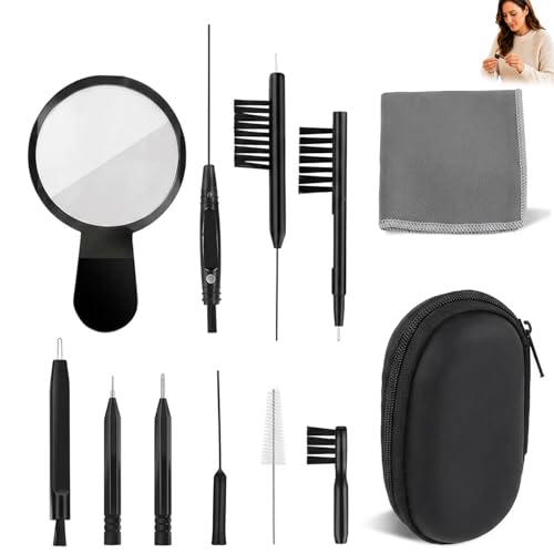 12PCS Hearing Aid Cleaning Kits Earbuds Cleaner Kit Comprehensive Maintenance Tools for Hearing Devices Hearing Aid Cleaning Wire and Brush Hearing Aid Accessories for Daily Care and Travel Use