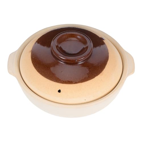 Abaodam Cazuela para llevar olla de cocina tradicional olla de barro olla de gachas de arroz olla de arroz maceta de barro Utensilios de cocina con tapa olla china Arcilla Marrón