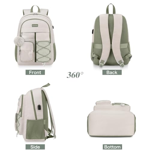 Image of Laptop Backpack for Women College Bookbag: 15.6 Inch Casual Work Backpacks with USB Charging Port Waterproof Womens Travel Back Pack with Laptop Compartment Daypack for Teacher Nurse Computer Bag