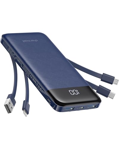 Charmast Portable Charger 10000mAh with Built-in Cables