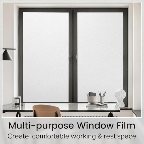 Image of Window Privacy Sheet for Glass Covering with Frosted Blur Texture | Self Adhesive-Uv Protection /Sun Heat Control || (18 x 60 Inch, Frost Color)