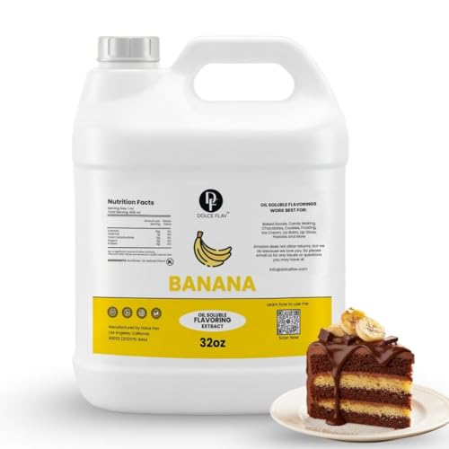 Dolce Flav Banana Flavoring Oil for Baking &amp; Candy, Restaurant Size, 32 Oz