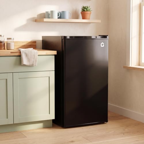 Image of 3.2 Cu.Ft. Compact Refrigerator, 7 Speed Adjustment, Energy-Efficient, Black, Single Door