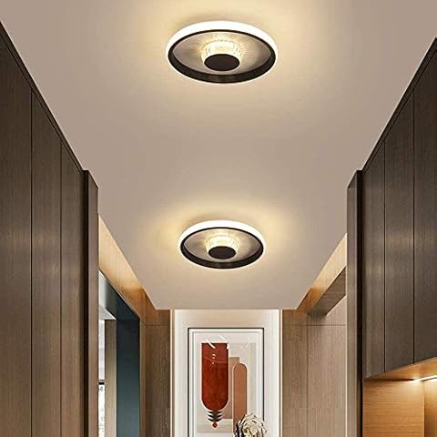 Modern LED Dimmable Corridor Balcony Lamp 24cm 11W LED Crystal Ceiling Lights Chandelier Aisle Light [Energy Class A ++] (Round) Cover