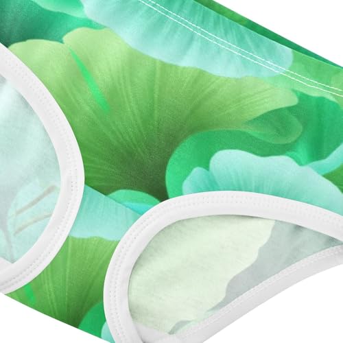 Toddler Underwear Floral 2t Cotton Girl Panties Cute Pattern Kids Undies Briefs Ginkgo Leaves Green Teal4