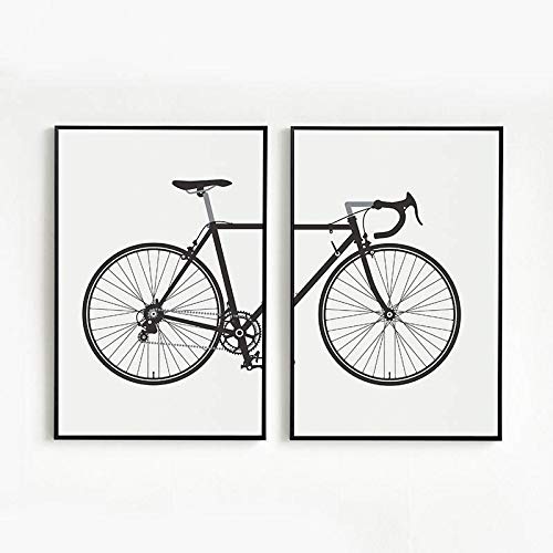 Peinture toile scandinave vélo pour habiller un mur vide de salon