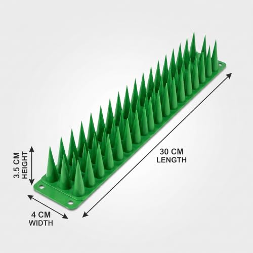 Image of Bird Spike 40 Piece Green | Pigeon Bird Control Spikes for Balcony, Railing, Window, AC & Roof