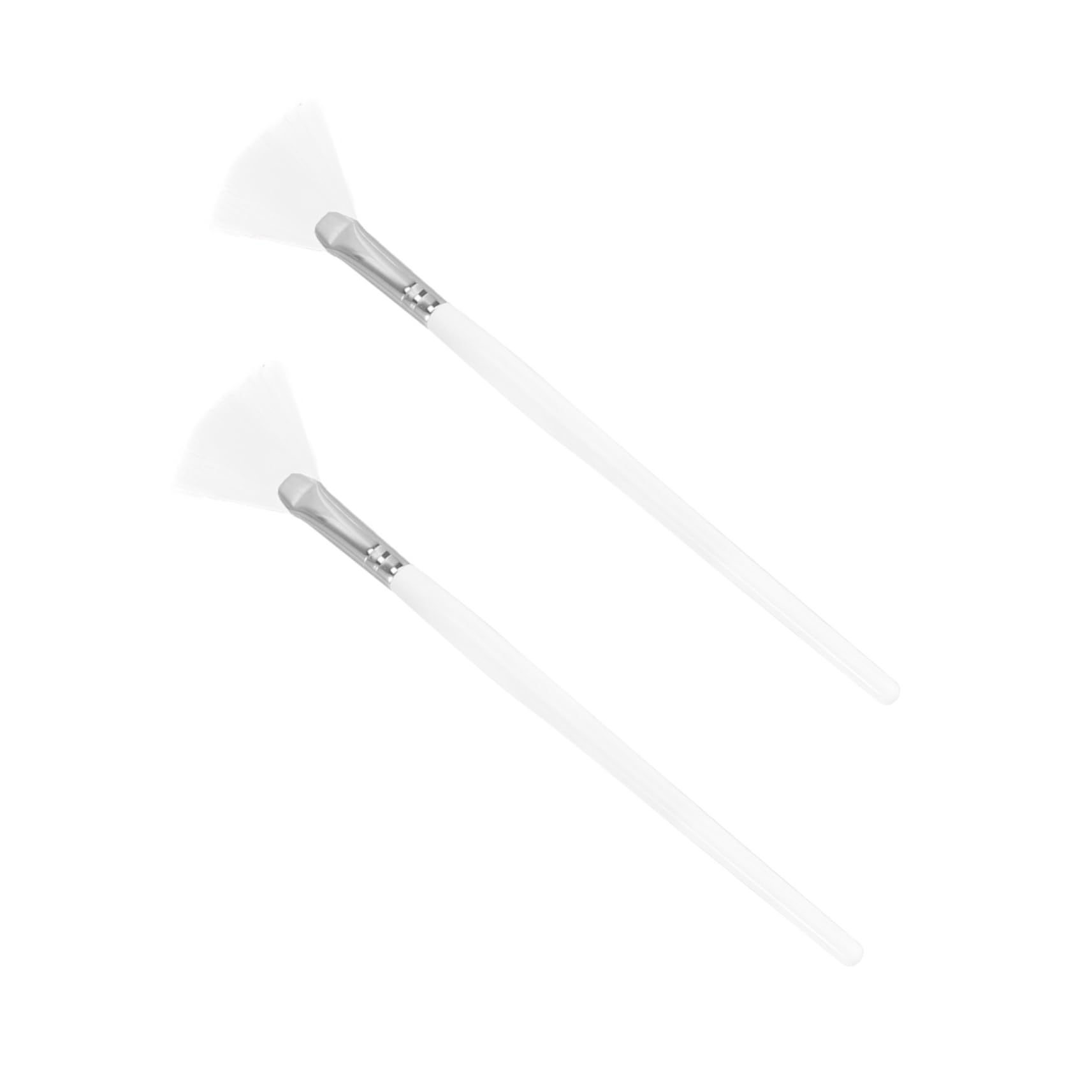 Baluue Mask Skin Care Diy Tool 2pcs Face Mask Brush Wooden Long Handle Fan Shape for Smooth Application