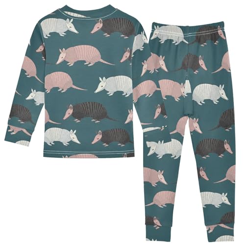 Pajama Sets Long Sleeve Armadillos Animals Soft Comfy Sleepwear 2 Piece PJS 3-8T3