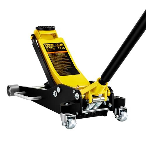 VEVOR Gato de Piso de Perfil Bajo 2,5 toneladas 71x32x15 cm Gato de Carretilla Bajo Perfil Bomba Hidráulica Doble Herramienta de Elevación Baja, Material de Aluminio y Acero, Amplio Rango de Elevación