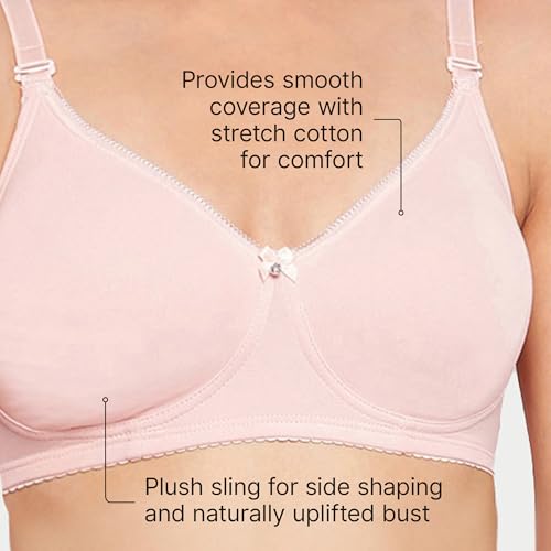 Image of Enamor A055 Comfort Shaper Cotton Plus Size T-Shirt Bra for Women- High Coverage, Non Padded and Wirefree