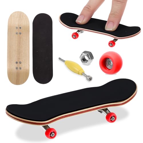 CIATBYYJ Mini Finger Skateboard,Kreatives Fingerboard,Professionelle Fingerskateboard,Ahornholz Finger Spielzeug,für Skateboarding-Enthusiasten, Geburtstagsgeschenke,Mini-Spiele (Rot)