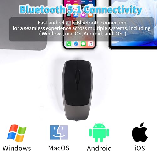 Mini ratón Bluetooth 2 en 1 con lector TF SRAYG recargable para ahorrar espacio 4