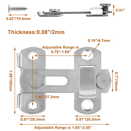 Jiozermi 2 Sets Stainless Steel Flip Latch Lock, Flip Door Latch, Safety Door Lock For Barn Gate Door Cabinet Furniture Window, Brushed Nickel #TOP1