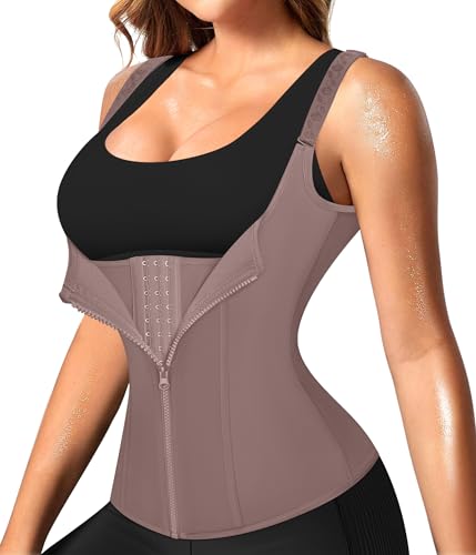 Image of Nebility Waist Trainer for Women Corset Shapewear with Zipper Women's Waist Cincher Tank Top with Adjustable Straps