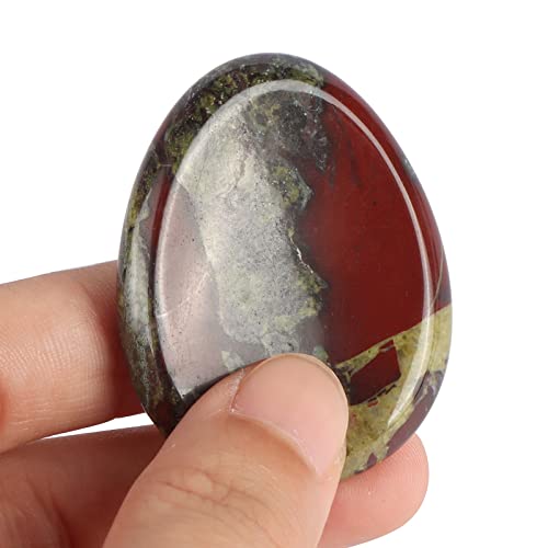 Hxswkk 1.7inches Dragon Blood Stone Thumb Worry Stones for Anxiety Palm Stone Water Drop Shape Hand Carved Therapy Chakra Pocket Gemstone Home Decor Gifts - Image 2