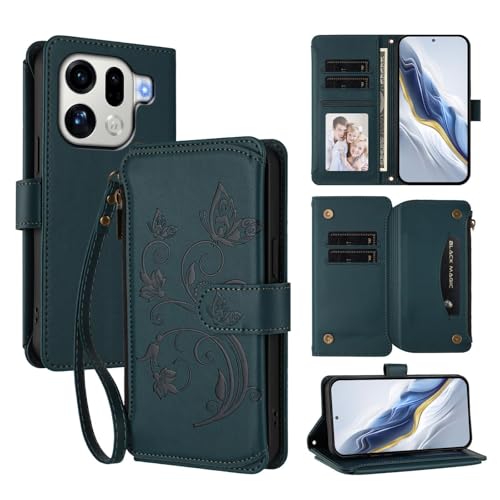 Protection Oppo Find X9 bleu foncé étui portefeuille cuir clapet antichoc