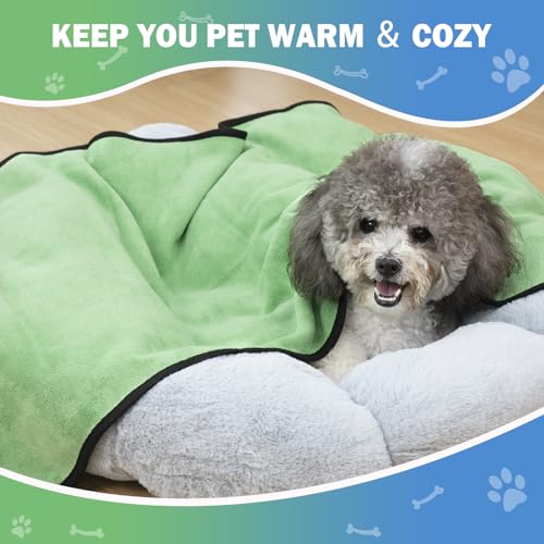 MICOOYO 3PCS Dog Towels for Drying Super Absorbent Pet Grooming Towels, Quick Drying Dog Bath Towels for Puppy Cats - Image 2
