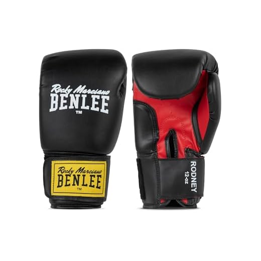 BENLEE Boxhandschuhe aus Artificial Leather Rodney Black/Red 16 oz