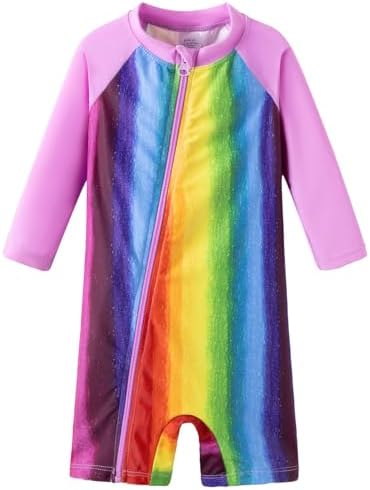 UMELOK Baby Swimsuit One-Piece with Full-Length Zip UPF 50+ Sun P...